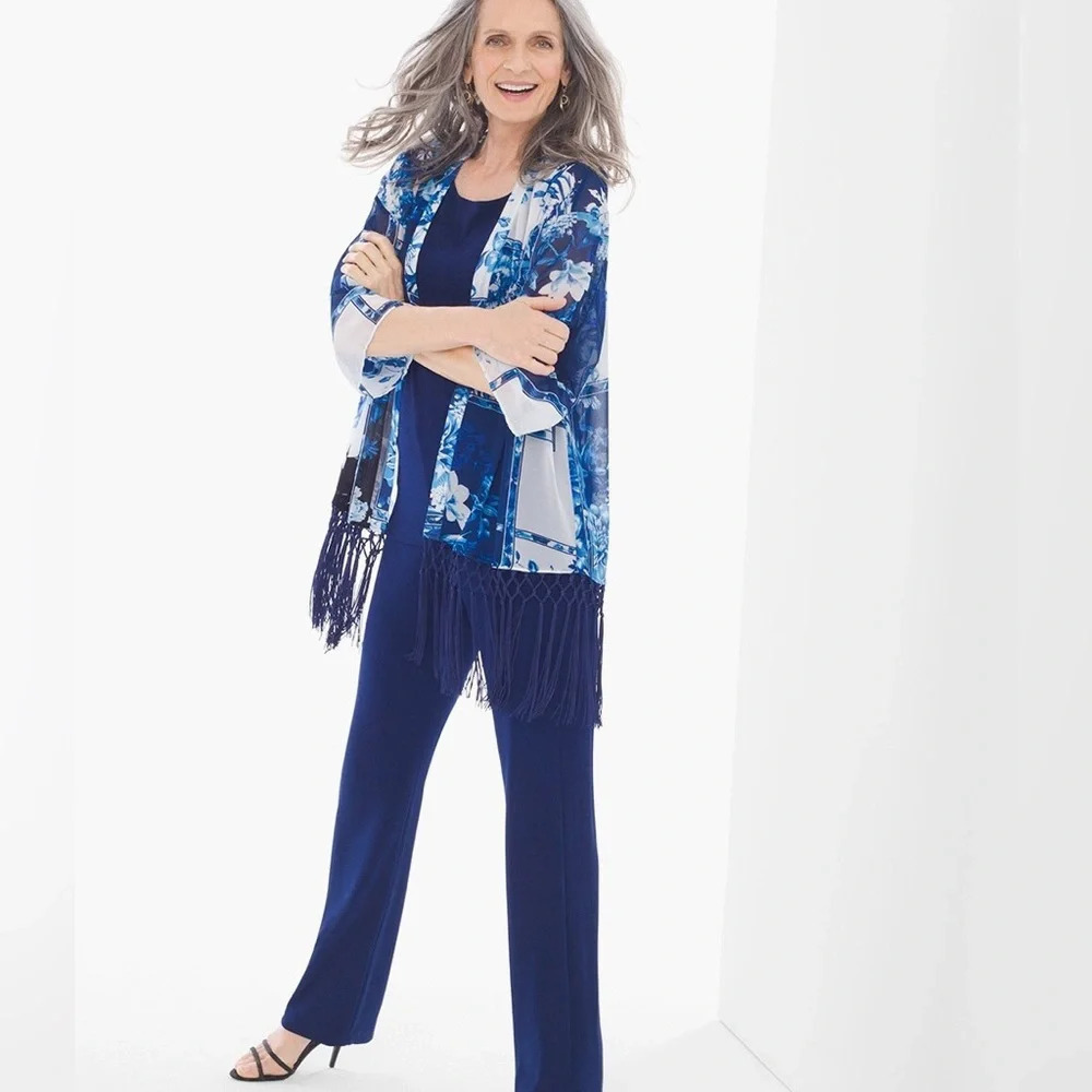 Chico’s TRAVELERS COLLECTION
Patchwork Fringe Duster